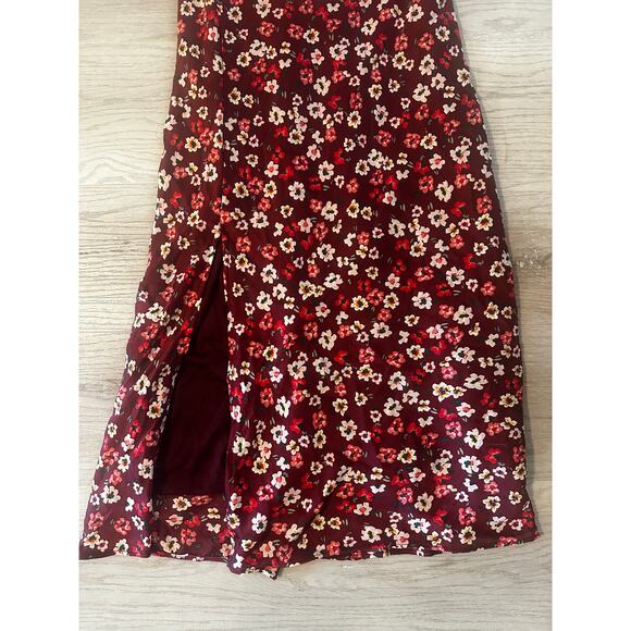 BCBGeneration Cowl Neck Ruched Slip Dress Midi Floral Print size Small - Picture 6 of 8